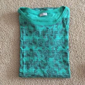 Green Music note t-shirt